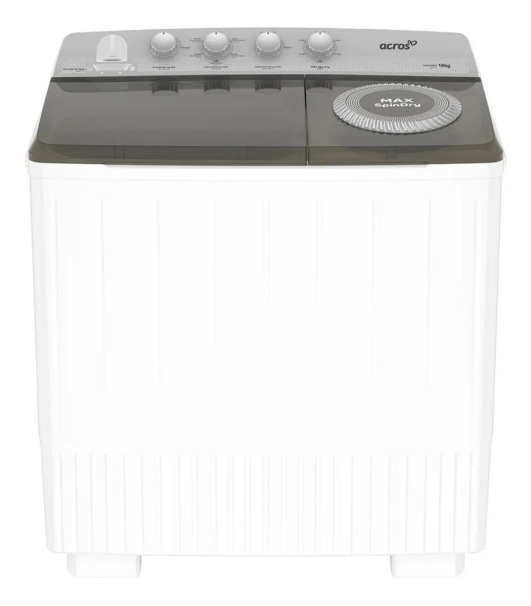 Lavadora Semi-Automática Acros de 19 kg con Doble Tina y MaxSpindry