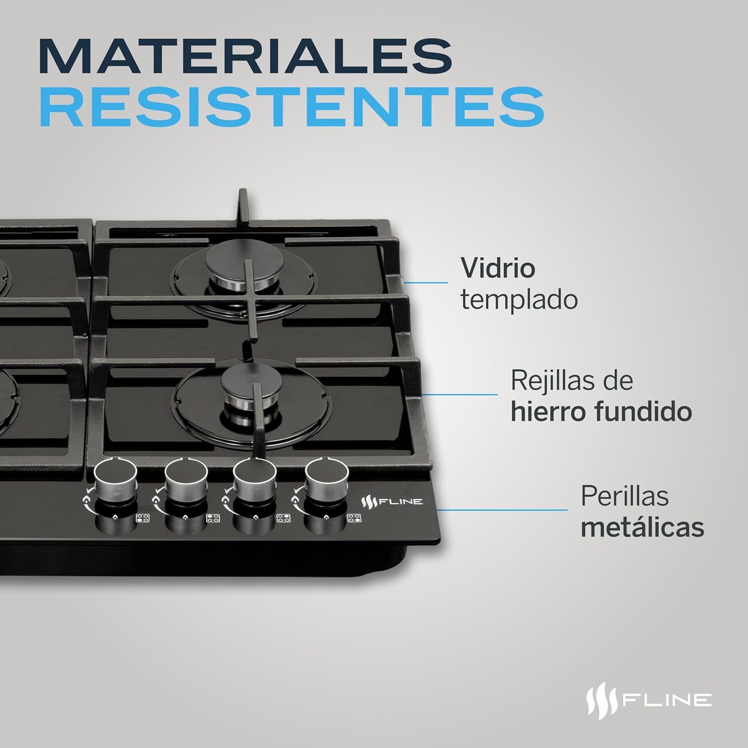 Parrilla De Gas Empotrable 4 Quemadores | Vidrio Templado | Gas LP Y Gas Natural | Encendido Electrónico | Estufa De Mesa | Parrilla De Inducción | Fácil Limpieza