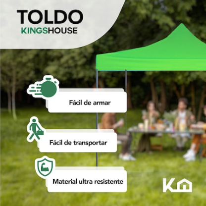 Toldo Carpa Impermeable Plegable Acero 2x2 M Bolsa