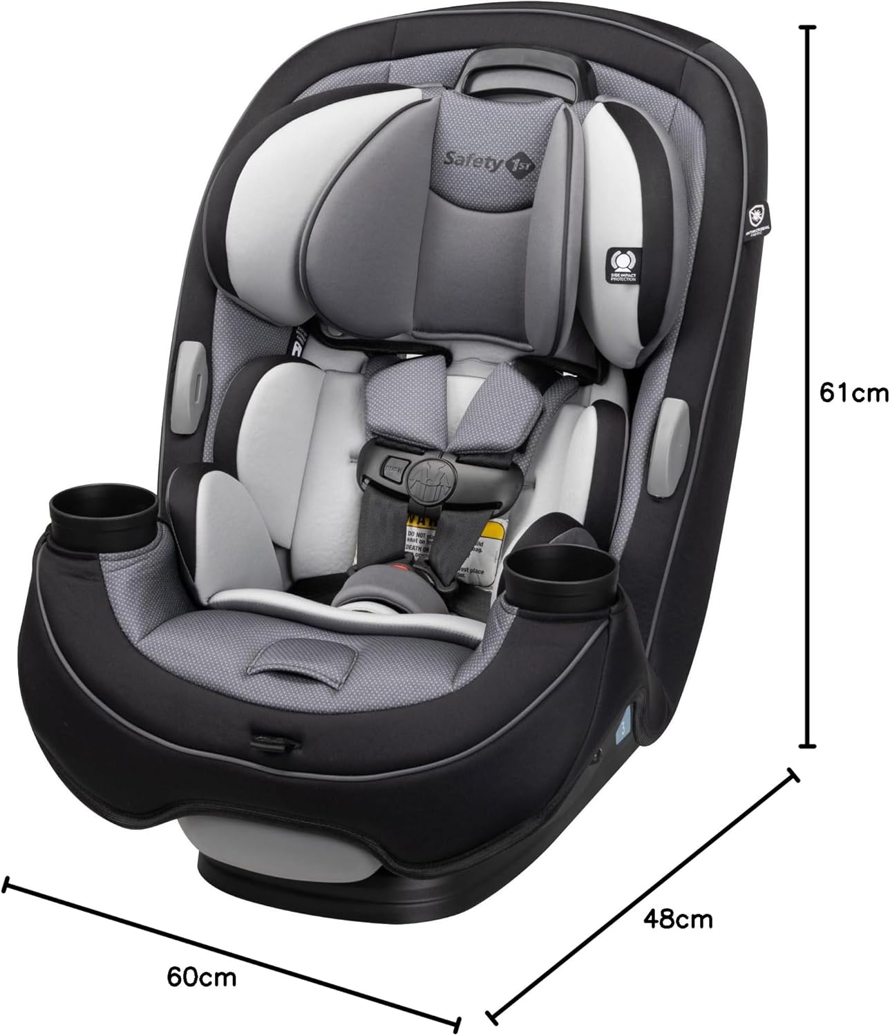 Safety 1st Grow and Go - Asiento de coche convertible todo en uno, orientado hacia atrás, 5-40 libras, orientado hacia adelante (30-65 libras), asiento elevador de respaldo alto 40-100 libras, color