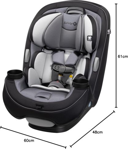 Safety 1st Grow and Go - Asiento de coche convertible todo en uno, orientado hacia atrás, 5-40 libras, orientado hacia adelante (30-65 libras), asiento elevador de respaldo alto 40-100 libras, color