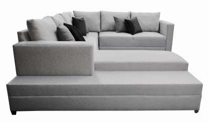 Sala esquinera en U El Bazar Store modelo Corbel gris oxford 4 salas en 1