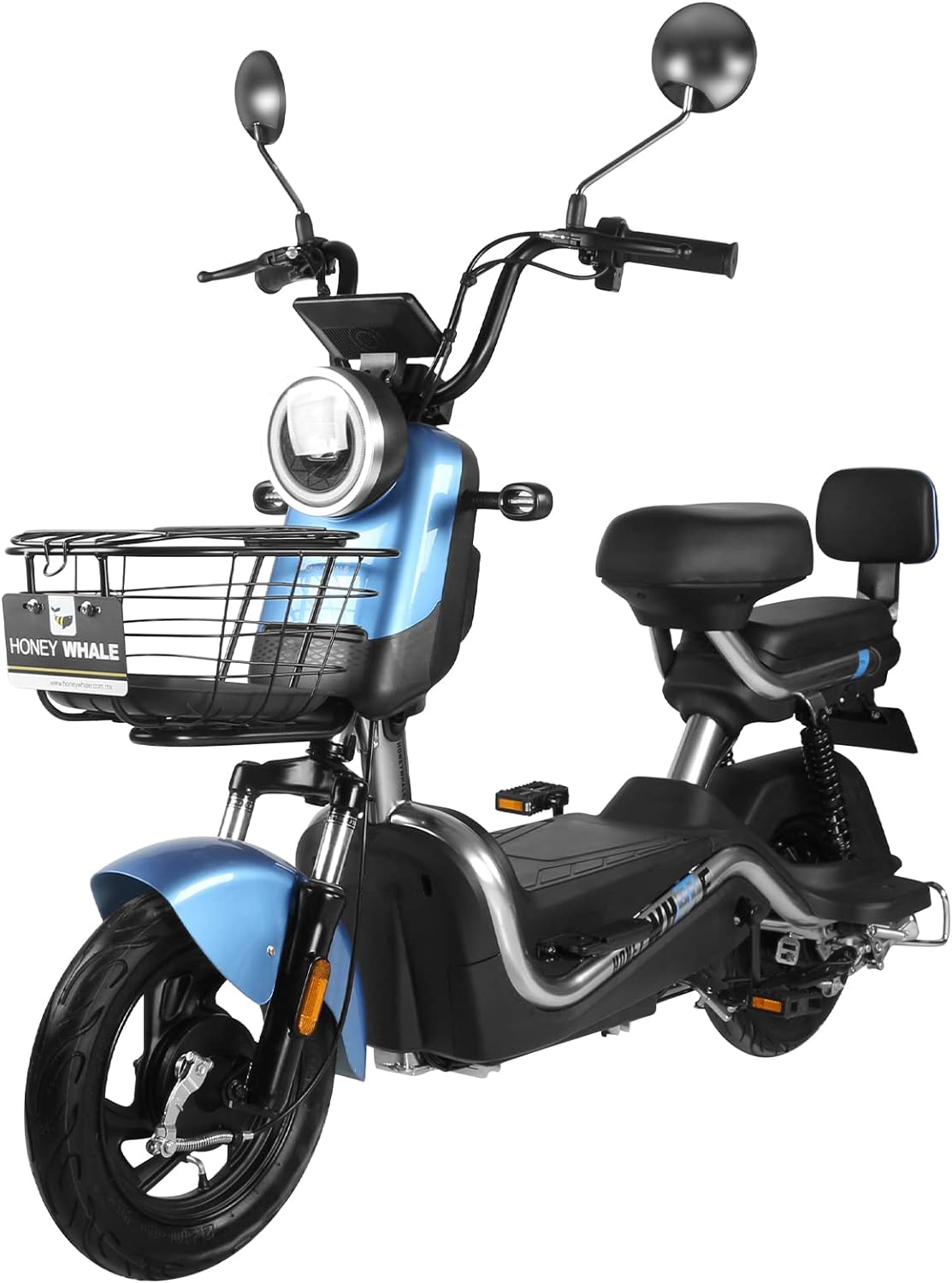 HONEYWHALE U3s Bicicleta Electrica para Adultos, Bicimoto Eléctrica con Alarma, Máxima del Motor 650W, Velocidad Máxima 31KM/H, Autonomía 55-60KM, Baterías de Gran Capacidad de 20AH, Dos Asientos