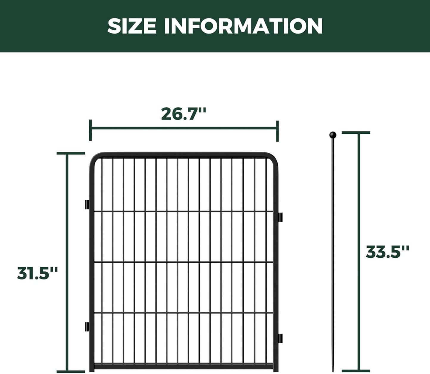 FXW Rollick Corral para Perros para Patio, RV Camping│Patentado, 24 Pulgadas 8 Paneles
