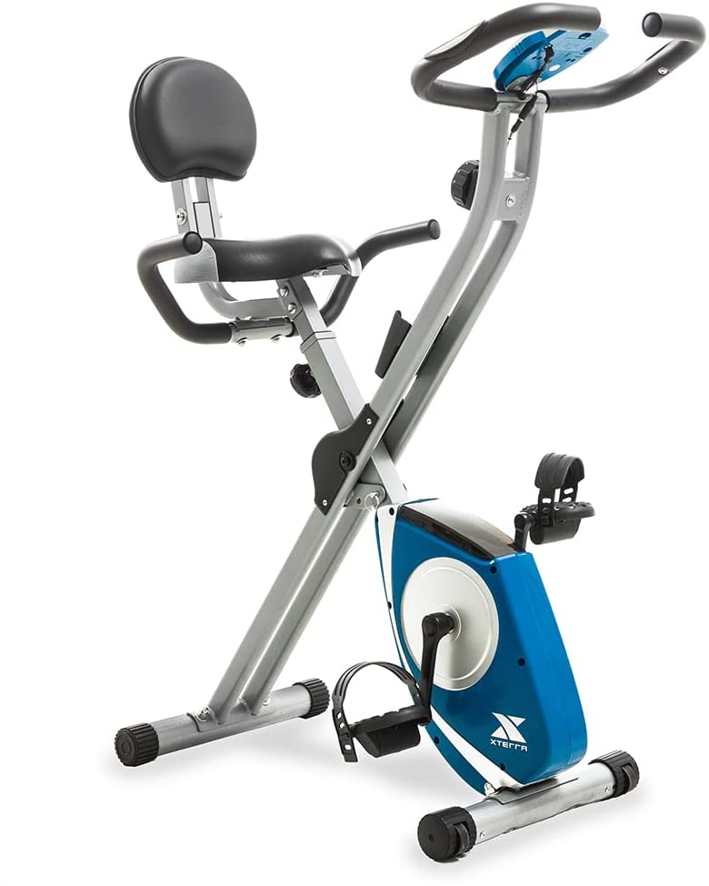 XTERRA Fitness bicicleta estática plegable, capacidad de peso de 220 libras