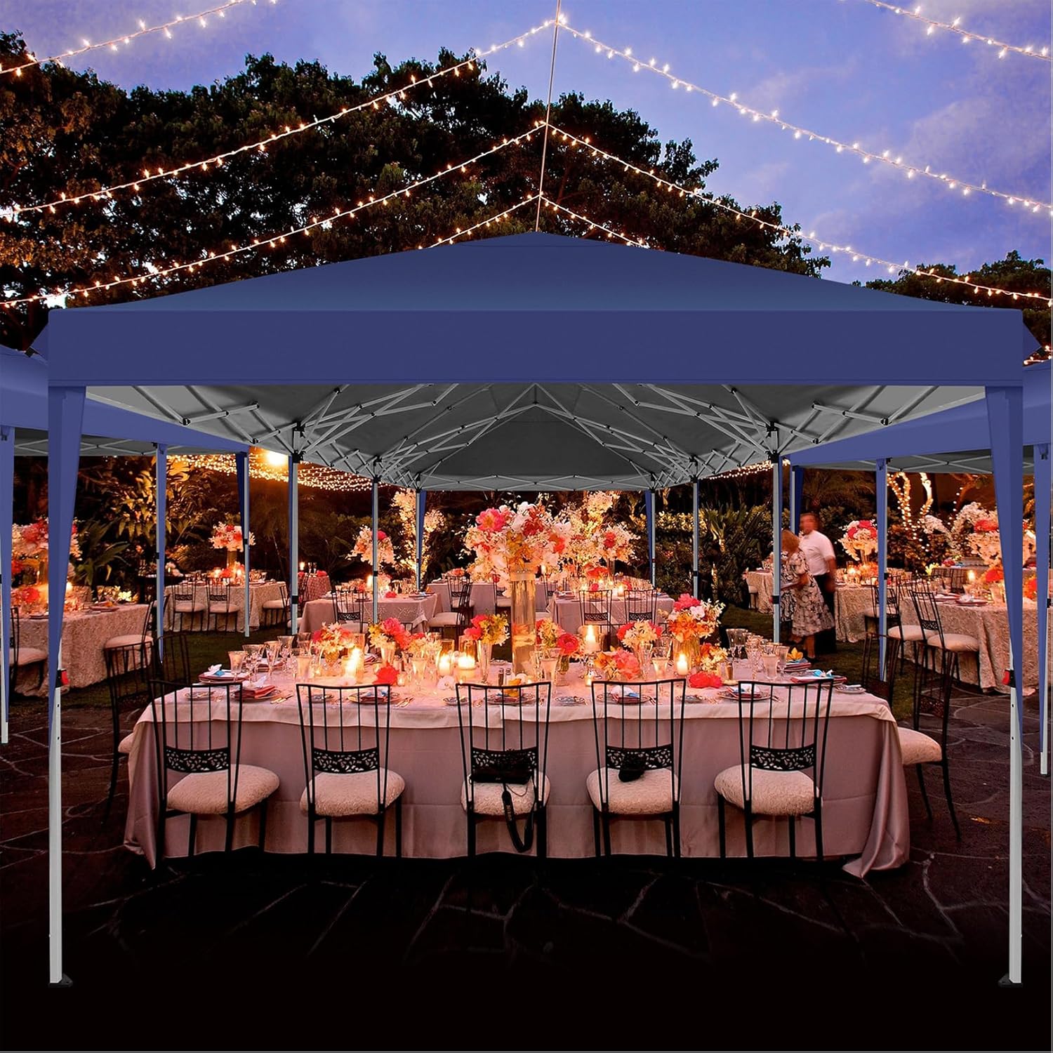 COBIZI - Toldo desplegable de 10 x 20 Pulgadas con 6 Paredes Laterales, toldo Impermeable para Eventos al Aire última intervensión, UPF 50+ cenador portátil para Fiestas, Playa, Camping, Boda,