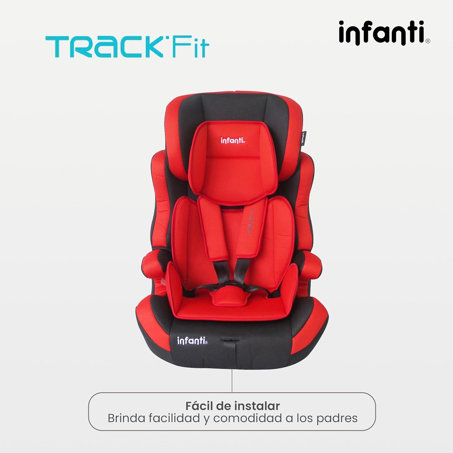 INFANTI | Asiento para Bebe Carro Portabebe TRACK-FIT | Autoasientos para Bebe | Booster Car Seat - Cosas para Bebes - Silla para Bebe | Respaldo Desmontable | Desde 9 kg a 36 kg