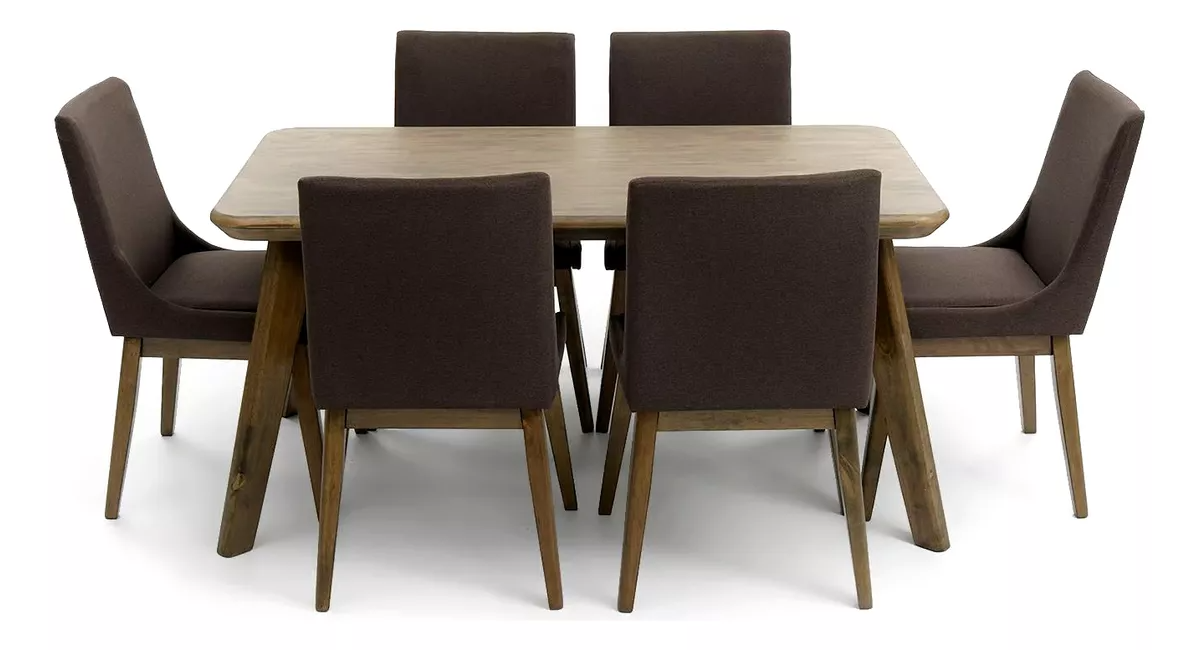 Comedor 6 Sillas Café Madera Glen Innovamuebles