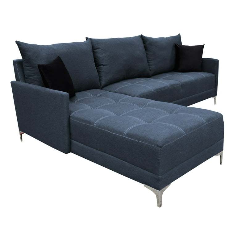 Sala esquinera Caslon Gris Oxford, 260x180 cm, Lino nacional, Modular El Bazar Store Moderna abotonada en esquina