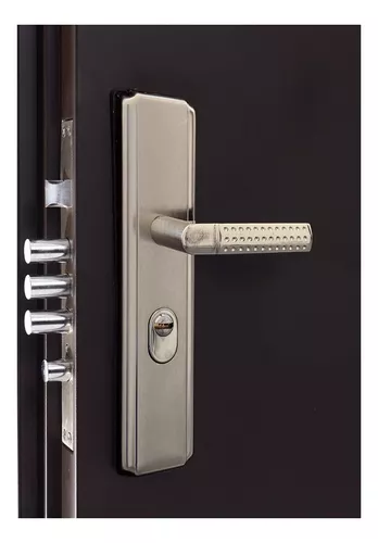 Protecto Home | Puerta de Seguridad Toledo 95-205 Apertura Derecha 100% Acero Color Chocolate