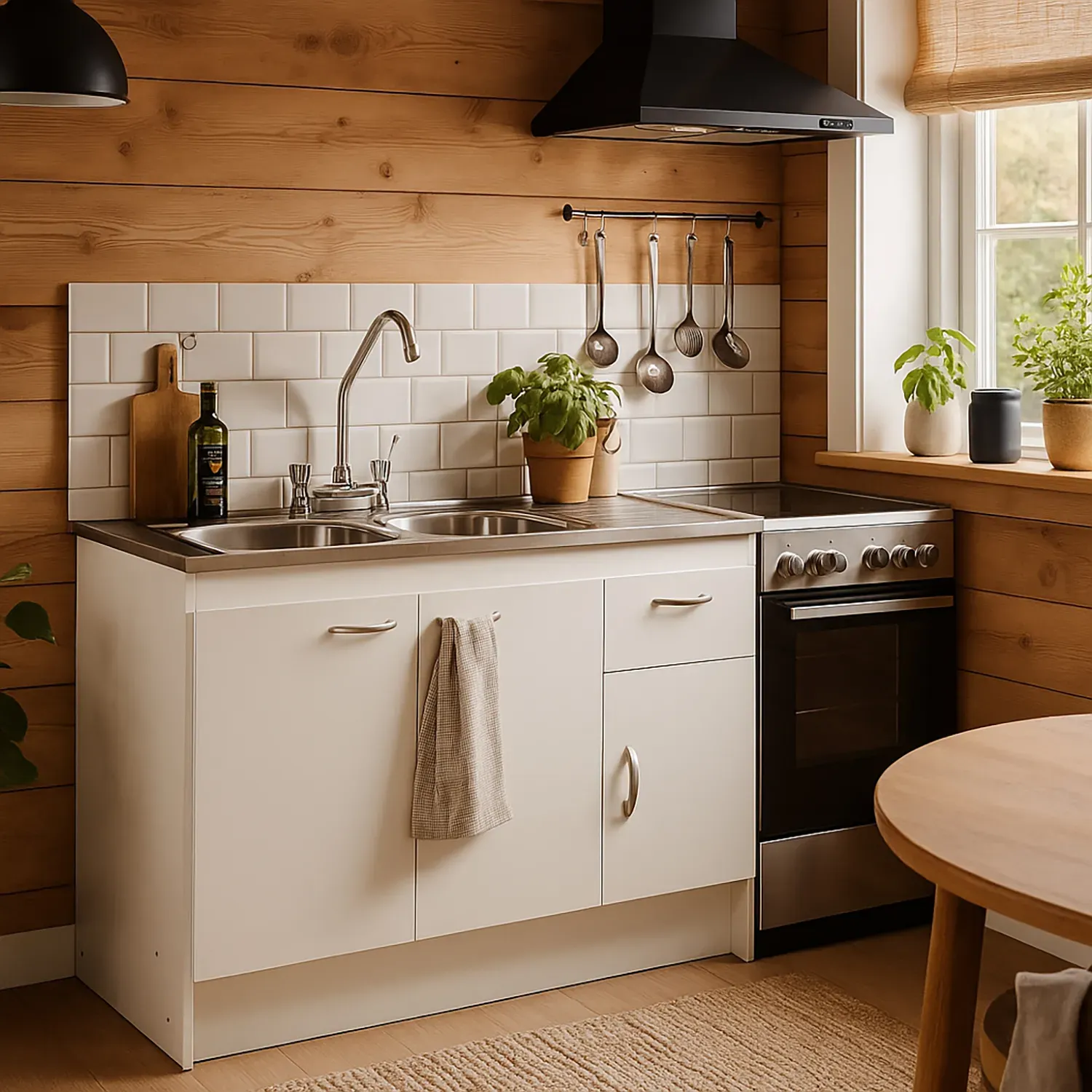 Mueble Cocina con Lavaplato Derecho 120Cm y Grifería