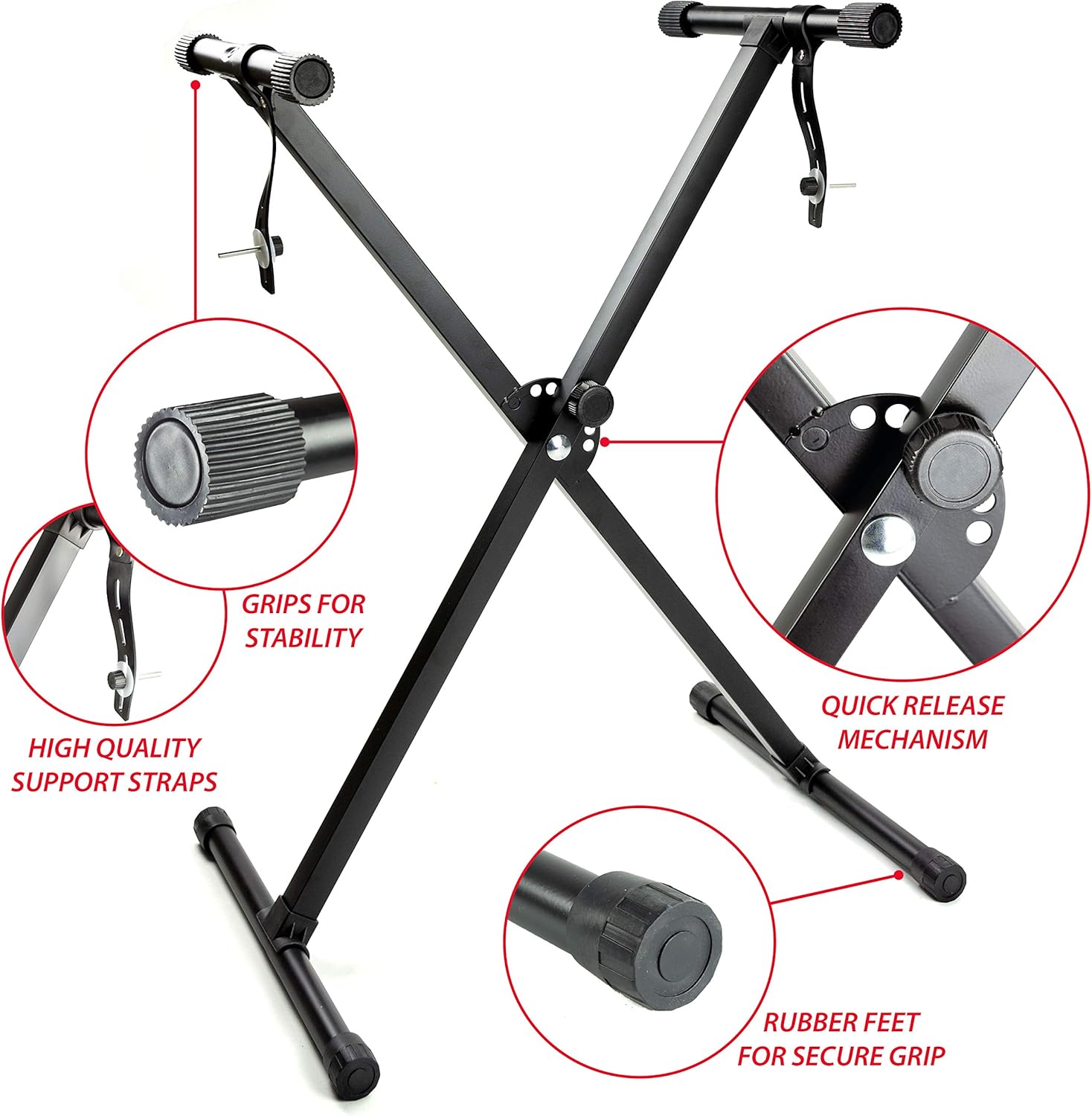 RockJam - Kit de piano con teclado de 61 teclas con banco para teclado, soporte para teclado, auriculares, pegatinas para notas de piano y lecciones de piano Simply