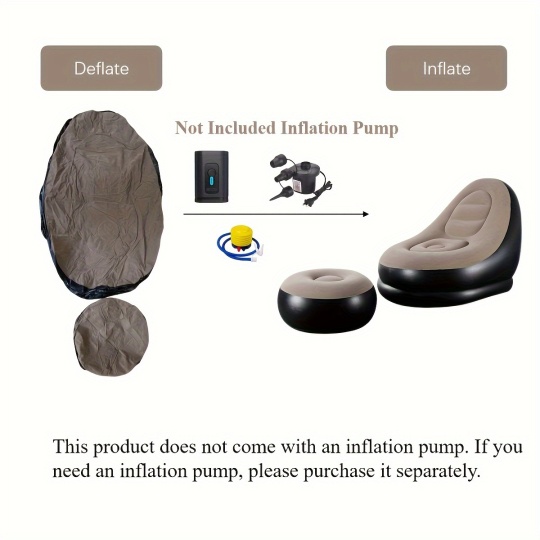 1set Inflatable Lounger Sofa Portable Lazy Slip-on Sofa Color Boxed Modern Casual Home Outdoor Camping Movable Flocking Sofa