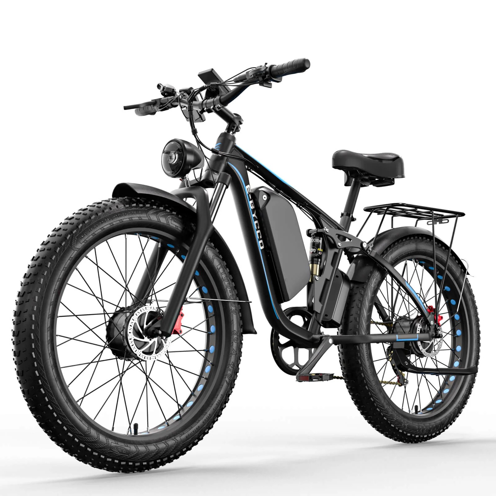 Bicicleta Eléctrica para Adultos 4000W Pico 5000W Motor Doble Ebike 52V 32AH 30-100 Millas hasta 45 MPH 26 Pulgadas Neumáticos Gordos Todo Terreno con Suspensión
