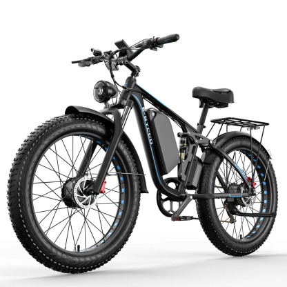 Bicicleta Eléctrica para Adultos 4000W Pico 5000W Motor Doble Ebike 52V 32AH 30-100 Millas hasta 45 MPH 26 Pulgadas Neumáticos Gordos Todo Terreno con Suspensión