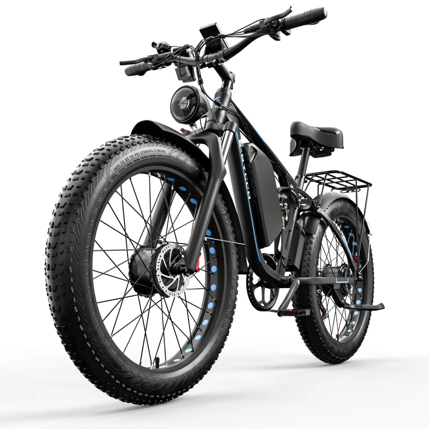 Bicicleta Eléctrica para Adultos 4000W Pico 5000W Motor Doble Ebike 52V 32AH 30-100 Millas hasta 45 MPH 26 Pulgadas Neumáticos Gordos Todo Terreno con Suspensión