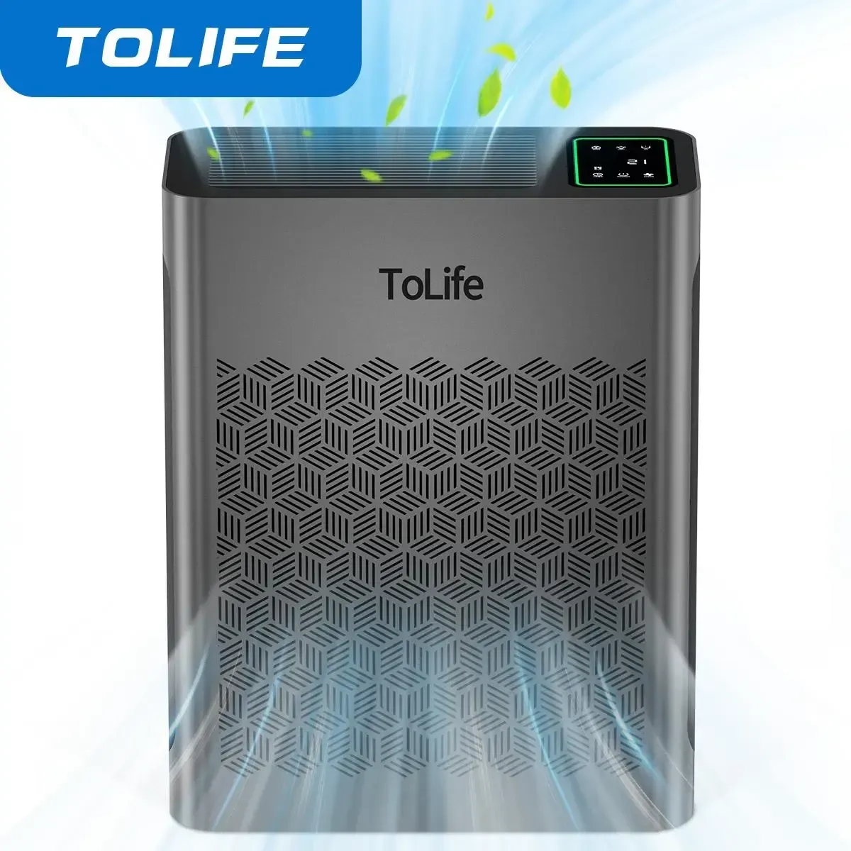 Tolife Purificador de aire para habitación grande, purificadores de aire para el hogar y pelo de mascotas con filtro lavable, limpiador de aire para recámara de hasta 1095 pies² polvo humo olor, modo