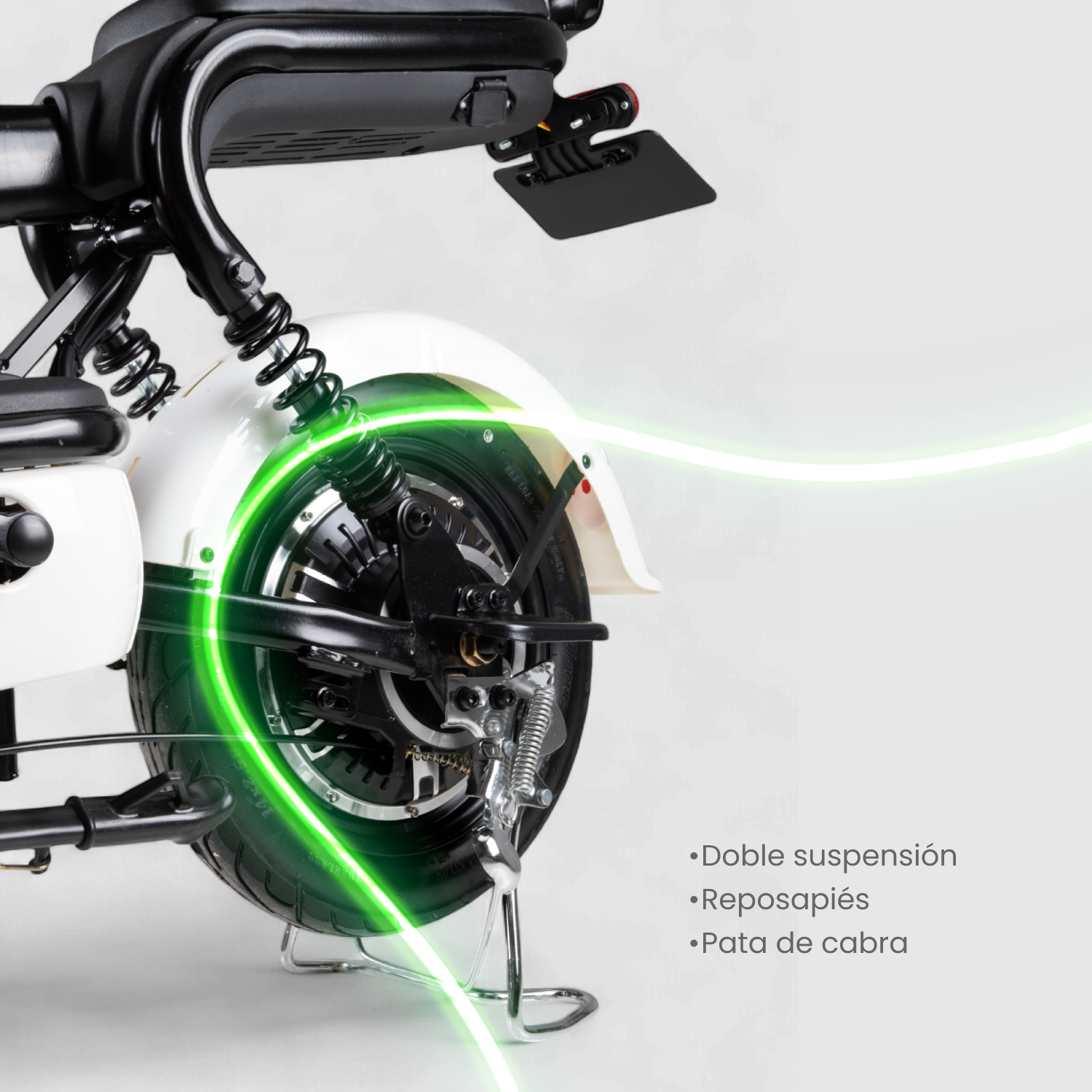 Bicicleta Eléctrica Motobici R14 Neon EX-1 Frenos de Tambor 350W 0-38 km/h 50km Acero verde