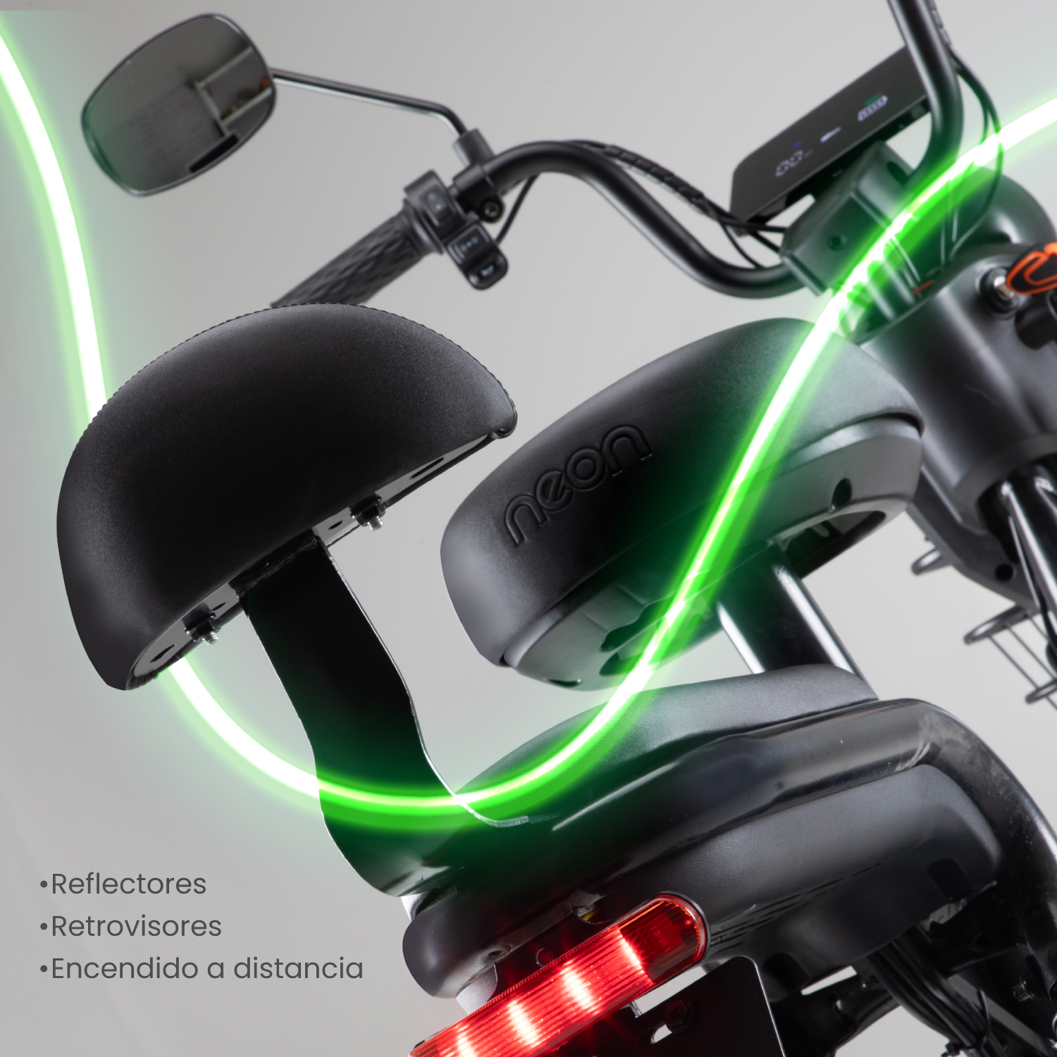 Bicicleta Eléctrica Motobici R14 Neon EX-1 Frenos de Tambor 350W 0-38 km/h 50km Acero verde