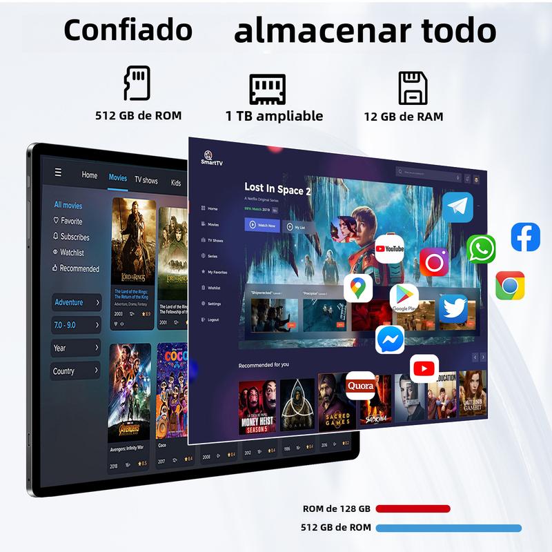 Galaxy Tableta S12 Nuevo Galaxy Modelo 2026 de 11.6 Pulgadas [16 GB + 1 TB] | Pantalla OLED Color Real 120 Hz, Tecnología Similar a PCI | Ultra Delgada | Alta Definición | Ideal para Oficina y Entretenimiento | Wi-Fi y Bluetooth con Cámara