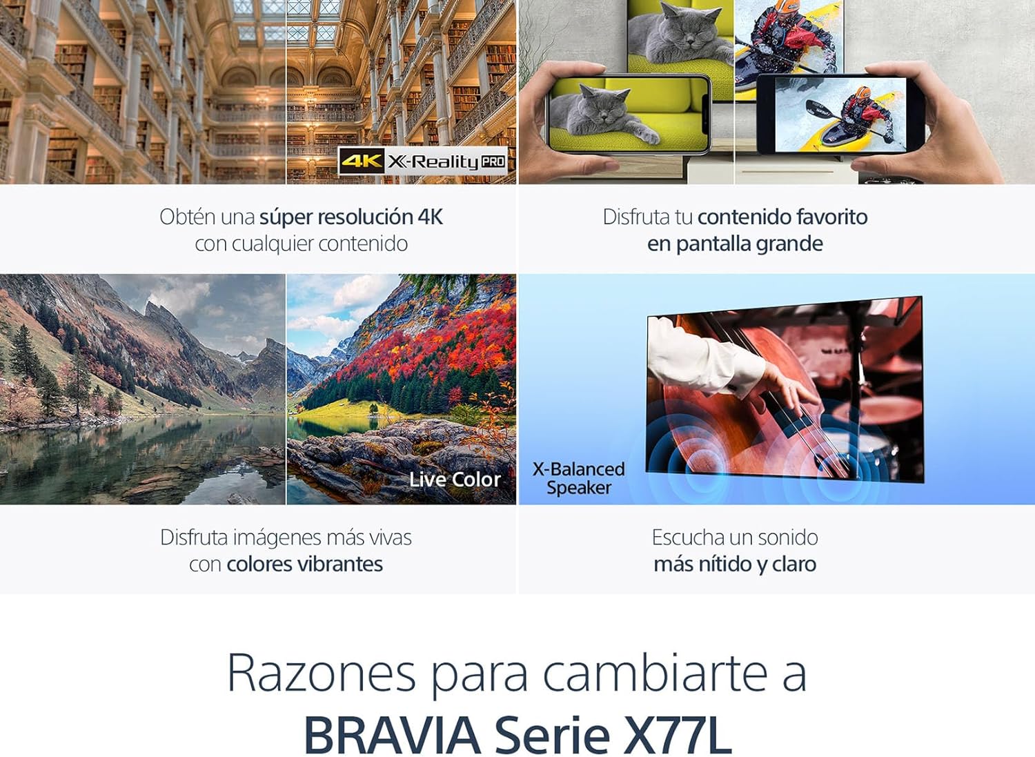 Sony Pantalla 50 Pulgadas KD-50X77L BRAVIA LED 4K UHD Smart Google TV