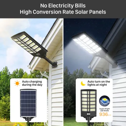 Lámpara solar de pared para exteriores – LED con sensor de movimiento y 3 modos | Luz de seguridad impermeable IP66 con control remoto | Luz para jardín, patio y porche | Iluminación solar para exteriores