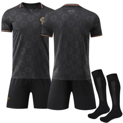 Paquete de 3, 25-26 Copa del Mundo Portugal Conjunto Negro Uniforme de Fútbol N.° Camiseta conmemorativa No.7 Ronaldo Edición Especial Ropa Deportiva