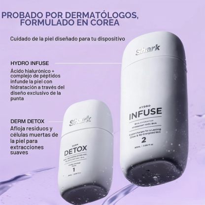Shark FacialPro Glow en casa Sistema facial con tecnología hidráulica con terapia DePuffi caliente y frío - Dispositivo profesional de cuidado de la piel de spa para limpieza de poros, hidratación y