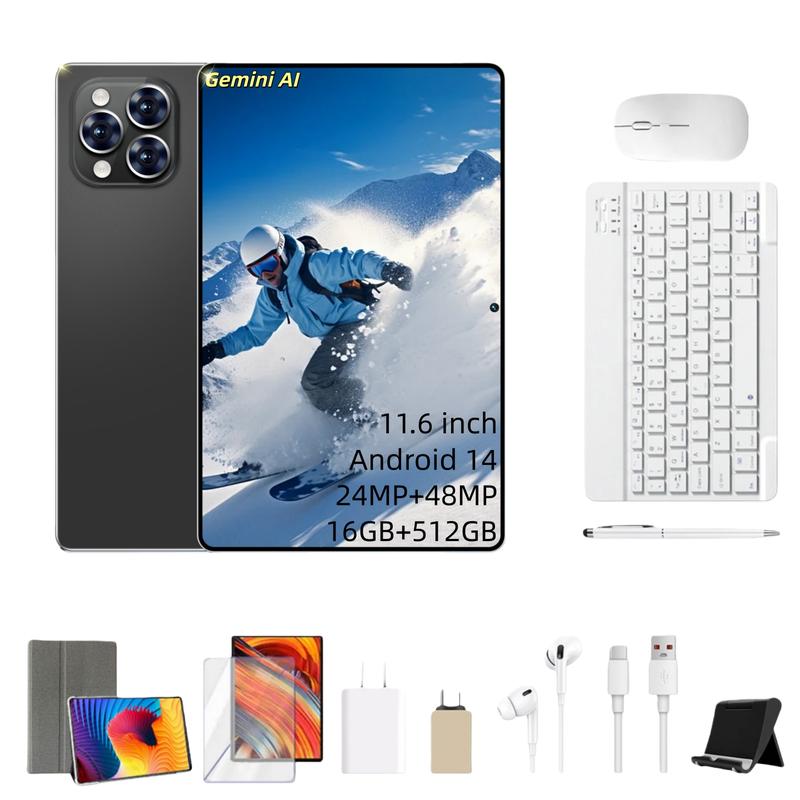 Galaxy Tablet PRO12  11.6Pulgadas Android 16 Última Versión | 16GB RAM + 1024GB Almacenamiento Expandible | Pantalla Grande HD | Batería 10000mAh | WiFi 5G | Ideal para Clases, Trabajo y Regalo Navideño