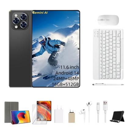 Galaxy Tablet PRO12  11.6Pulgadas Android 16 Última Versión | 16GB RAM + 1024GB Almacenamiento Expandible | Pantalla Grande HD | Batería 10000mAh | WiFi 5G | Ideal para Clases, Trabajo y Regalo Navideño