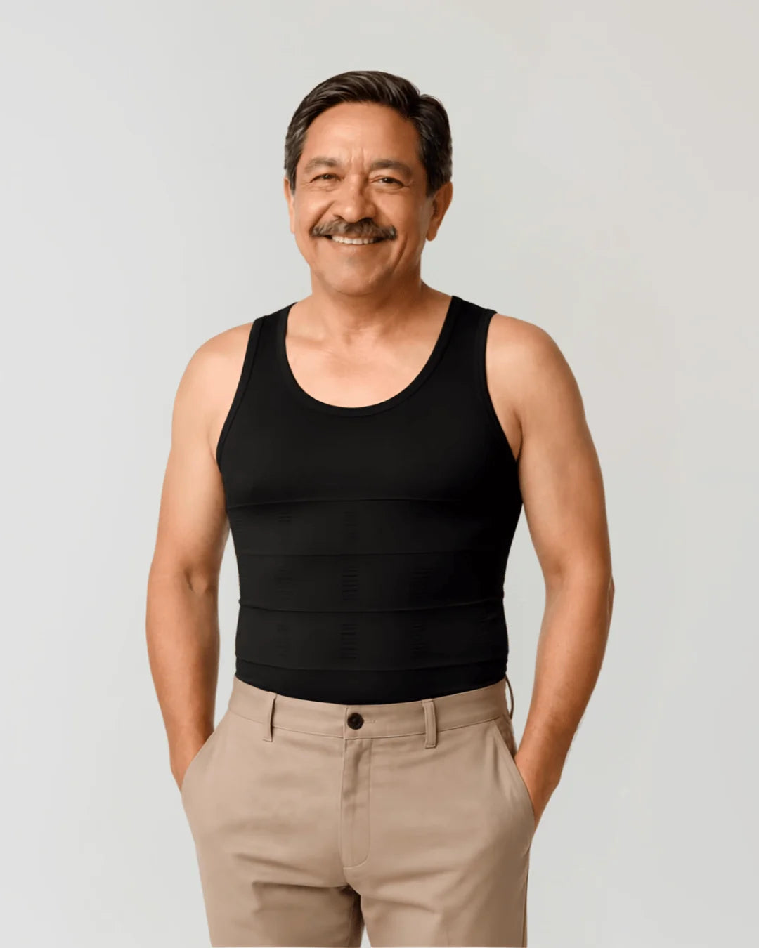 Camiseta de compresión adelgazante para hombre, control de abdomen, cambio en segundos