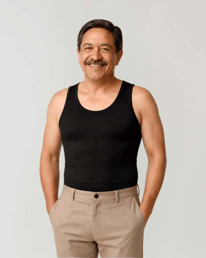 Camiseta de compresión adelgazante para hombre, control de abdomen, cambio en segundos