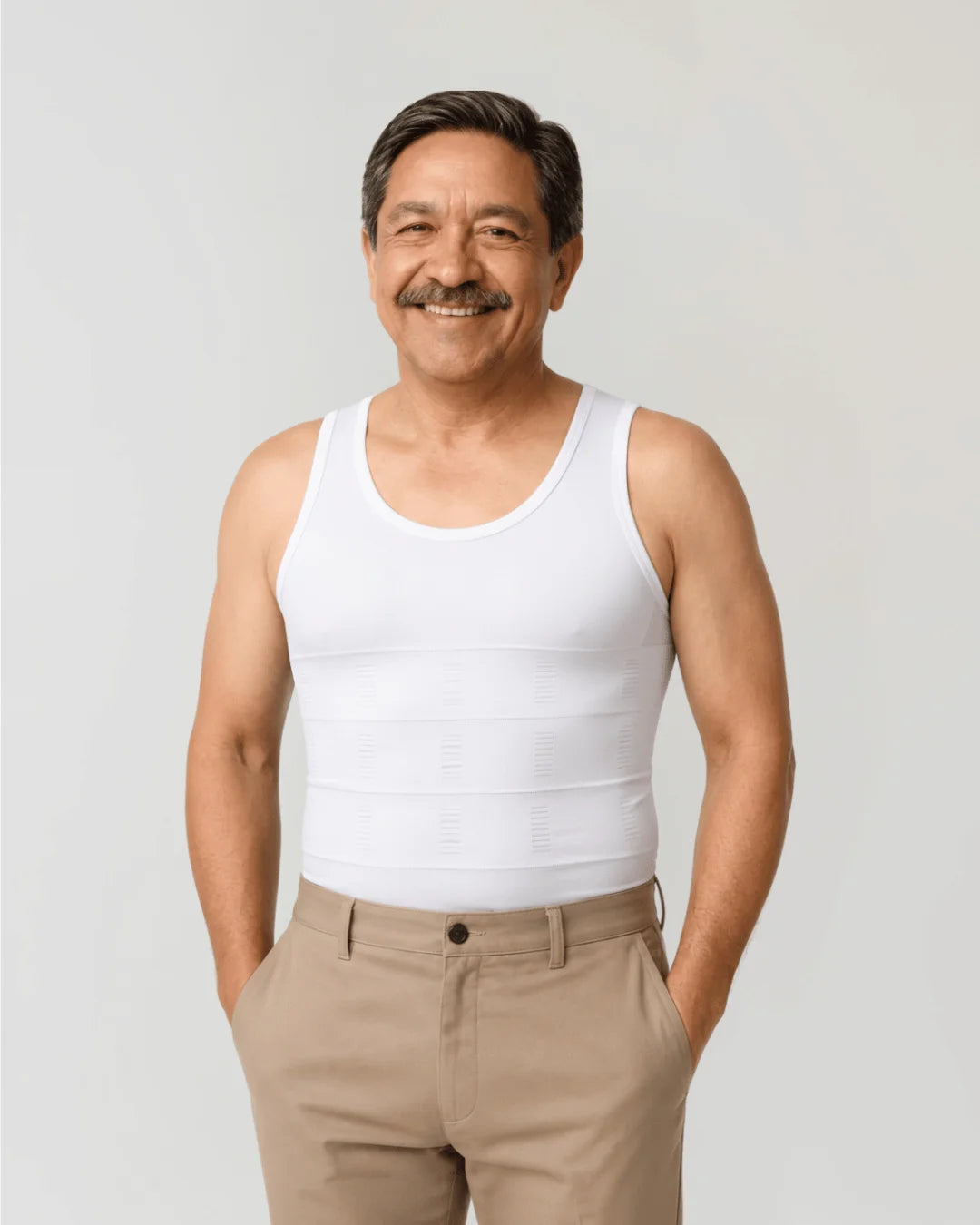 Camiseta de compresión adelgazante para hombre, control de abdomen, cambio en segundos