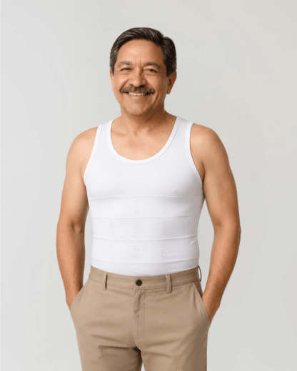 Camiseta de compresión adelgazante para hombre, control de abdomen, cambio en segundos