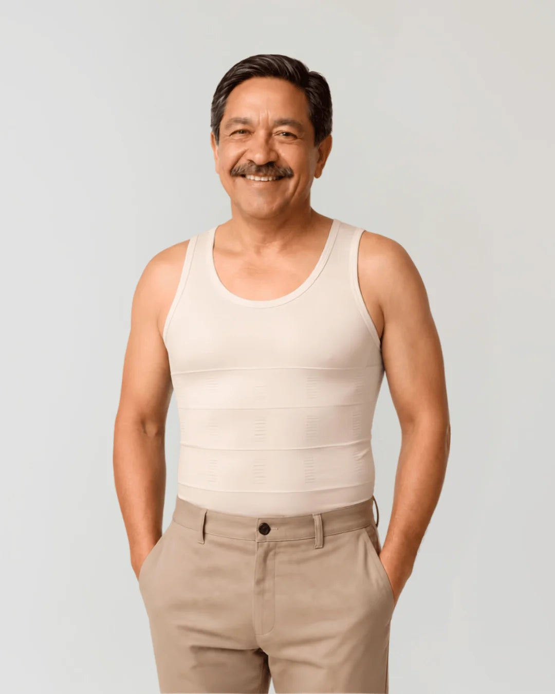 Camiseta de compresión adelgazante para hombre, control de abdomen, cambio en segundos