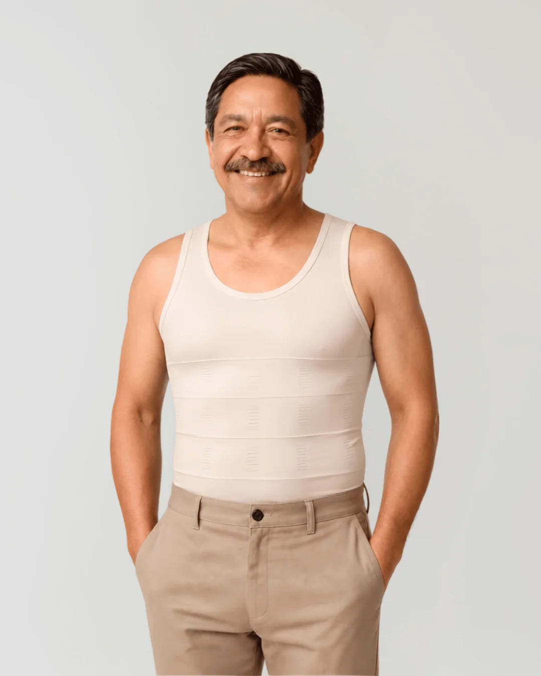 Camiseta de compresión adelgazante para hombre, control de abdomen, cambio en segundos