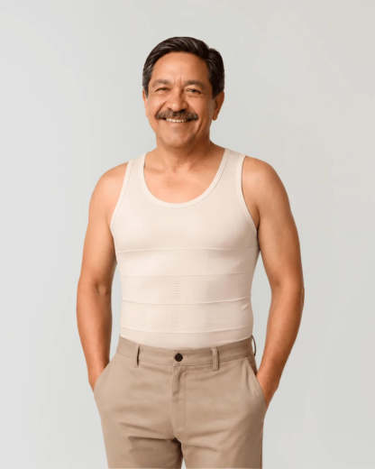 Camiseta de compresión adelgazante para hombre, control de abdomen, cambio en segundos