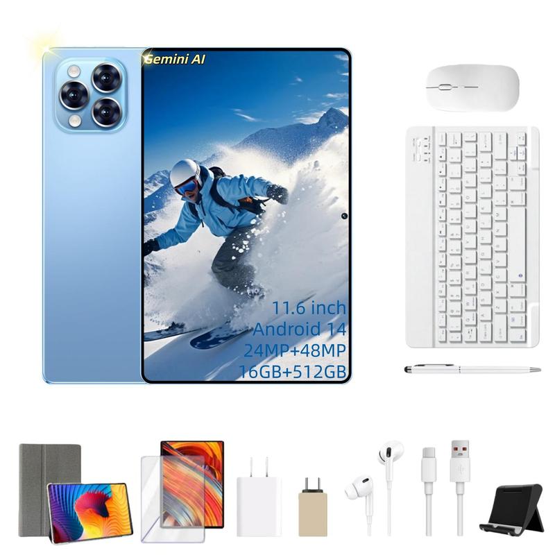 Galaxy Tablet PRO12  11.6Pulgadas Android 16 Última Versión | 16GB RAM + 1024GB Almacenamiento Expandible | Pantalla Grande HD | Batería 10000mAh | WiFi 5G | Ideal para Clases, Trabajo y Regalo Navideño