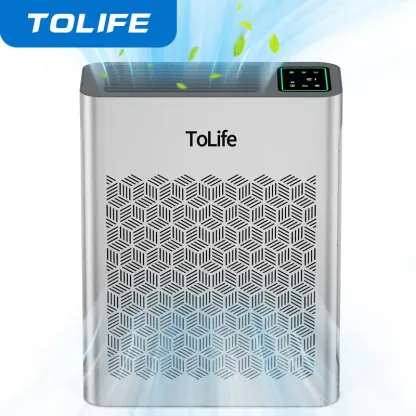 Purificador de aire ToLife TZ-K2 para habitaciones grandes (hasta 99 m²). Indicador de partículas PM 2.5, modo automático, temporizador, filtro HEPA: ¡elimina humo, polen y caspa de mascotas!