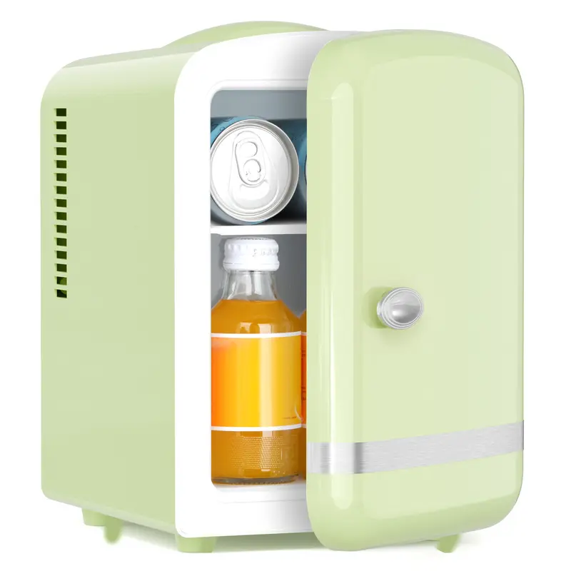 Refrigerador compacto Antarctic Star, mini refrigerador portátil, capacidad de 4 litros/6 latas de 355 ml, refrigerador pequeño portátil para cosméticos, cuidado de la piel y alimentos, ideal para el dormitorio, el coche, la oficina y la residencia estudi