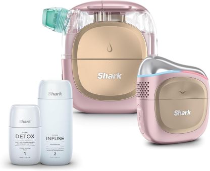 Shark FacialPro Glow en casa Sistema facial con tecnología hidráulica con terapia DePuffi caliente y frío - Dispositivo profesional de cuidado de la piel de spa para limpieza de poros, hidratación y