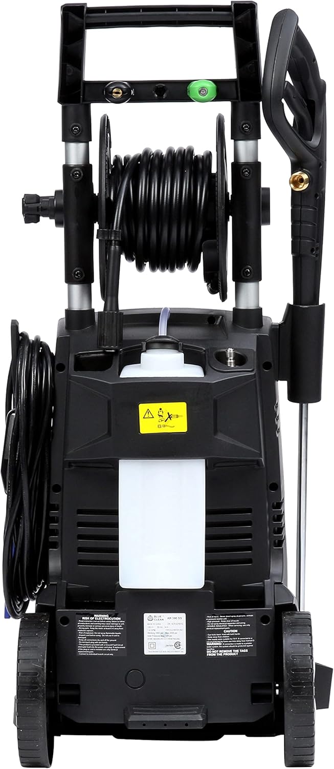 AR Blue Clean AR390SS 2000 PSI - Limpiador eléctrico con Pistola de Spray, Varilla, Manguera DE 76,2 cm y Cable de alimentación DE 88,9 cm, Color Azul, Azul, 1-Paquete