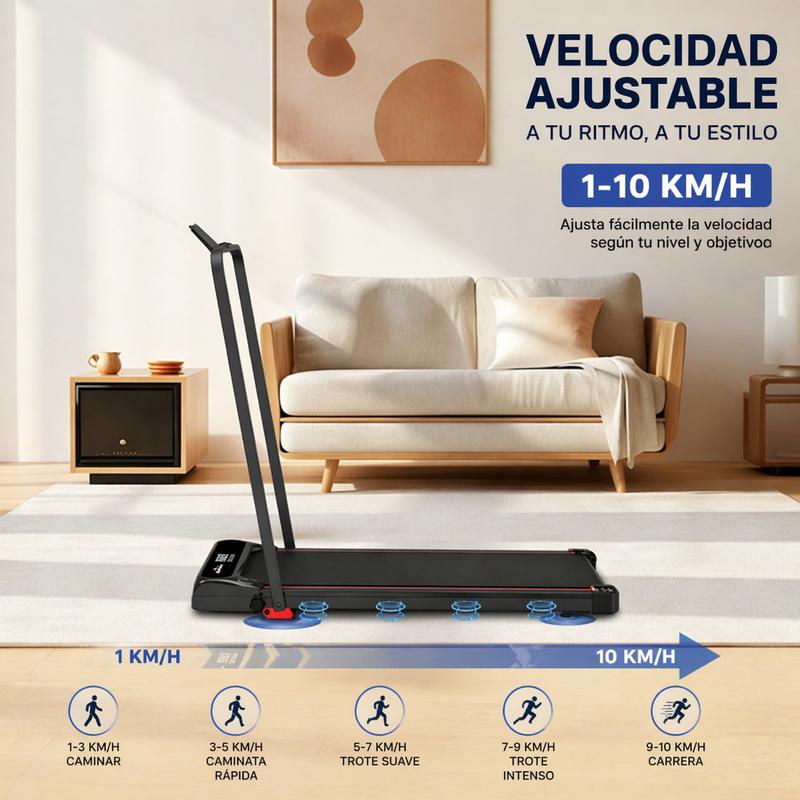 Cinta de Correr Plegable Northmarch 2.5HP, Silenciosa con Amortiguación y 6 Niveles de Inclinación, Máquina de Ejercicio para Casa Pequeña