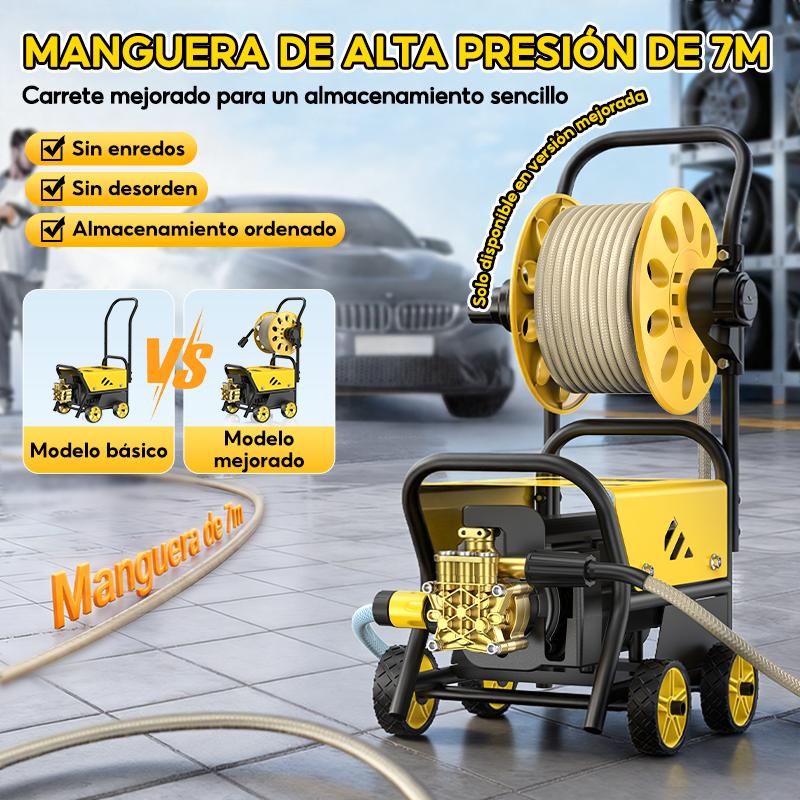 SOARFLY 4200W Hidrolavadora Electrica Portátil profesional de alta presión, 5000PSI, 60 Hz, es un equipo portátil de alto rendimiento para lavar vehículos, adecuado para uso industrial, comercial y doméstico.