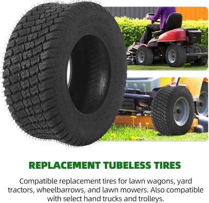 AR-PRO Paquete de 2 neumáticos para cortacésped de 20 x 8.00-8 (4 capas sin cámara), neumáticos sin cámara de repuesto para cortacésped, carritos de golf y ATV, llanta no incluida
