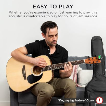 Best Choice Products - Guitarra acústica de madera de 41 pulgadas, negra, kit de guitarra, para principiantes y avanzados, incluye accesorios y bolsa de concierto