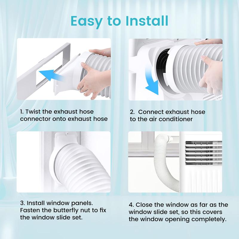COWSAR 【SummerVibes】8000-10,000 BTU EasyCool Portable Air Conditioner- Cool up to 350 Sq. Ft. AC with Easy-to-Use Remote Control, Digital LED Display, 24H Timer,Sleep Mode and Complete Window Installation Kit, for Bedroom,Living Room,Home Office,Apartment
