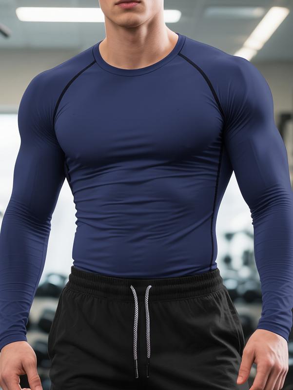 4 camisetas deportivas de manga larga para hombre, ajustadas y moldeadoras, camiseta de compresión, transpirable y cómoda, ideal para correr, entrenar y ciclismo, Top de Ropa Deportiva,Ropa de Ciclismo,Camiseta de Rendimiento,Camiseta Muscle Fit,Camiseta