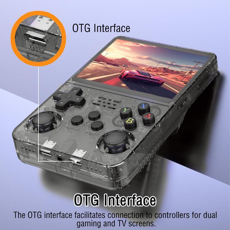 Versión R36S PRO / Estándar R36S, consola de videojuegos retro portátil, dos modelos disponibles. Sistema Linux, 23+ emuladores de alta gama, pantalla 4K de 3.5 pulgadas, almacenamiento 64G/128G opcional, con más de 20.000 / 40.000 juegos integrados.