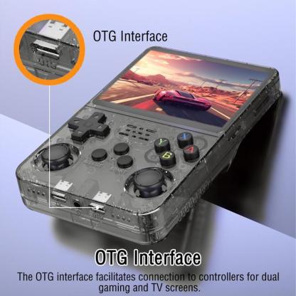 Versión R36S PRO / Estándar R36S, consola de videojuegos retro portátil, dos modelos disponibles. Sistema Linux, 23+ emuladores de alta gama, pantalla 4K de 3.5 pulgadas, almacenamiento 64G/128G opcional, con más de 20.000 / 40.000 juegos integrados.